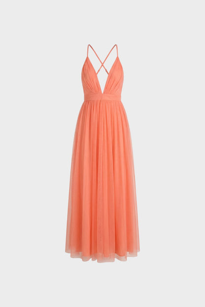 Women's V-Neck Spaghetti Strap Maxi Dress