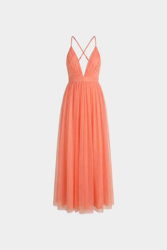 Women's V-Neck Spaghetti Strap Maxi Dress