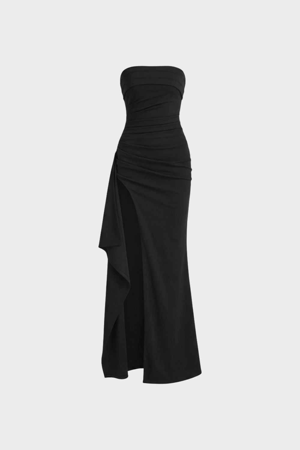 Long Evening Dress for Women with Split and Draping