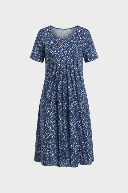 Floral Pattern Short Sleeve Summer Dress for Women