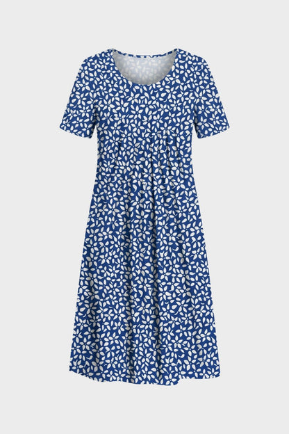 Floral Pattern Short Sleeve Summer Dress for Women