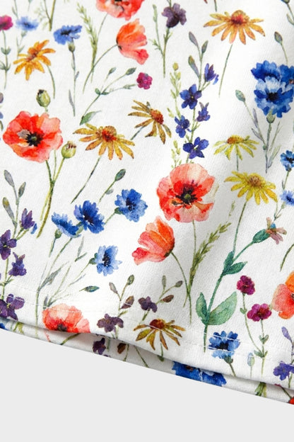 Floral Pattern Short Sleeve Summer Dress for Women