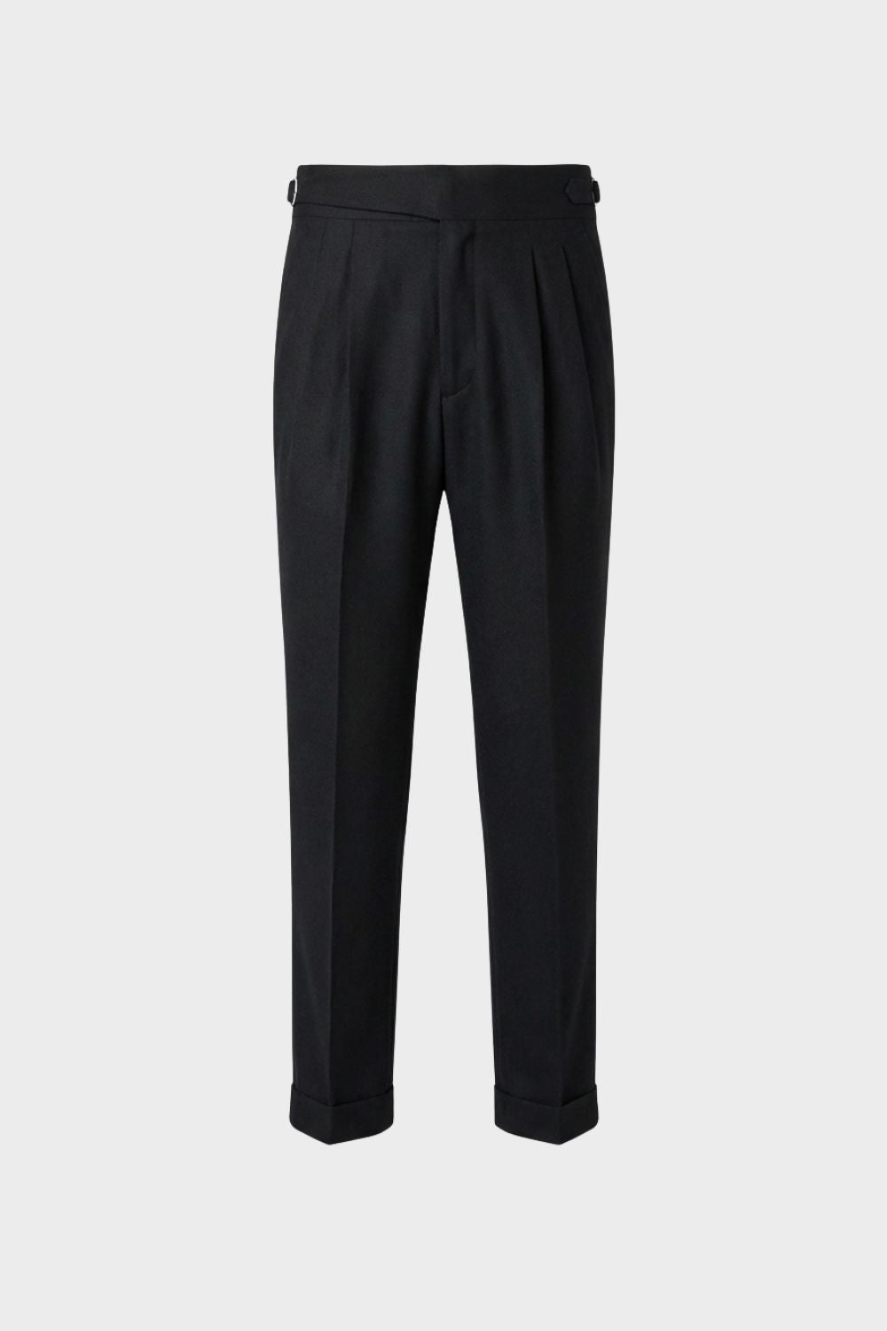 Men's High Waist Straight Cut Pleated Trousers