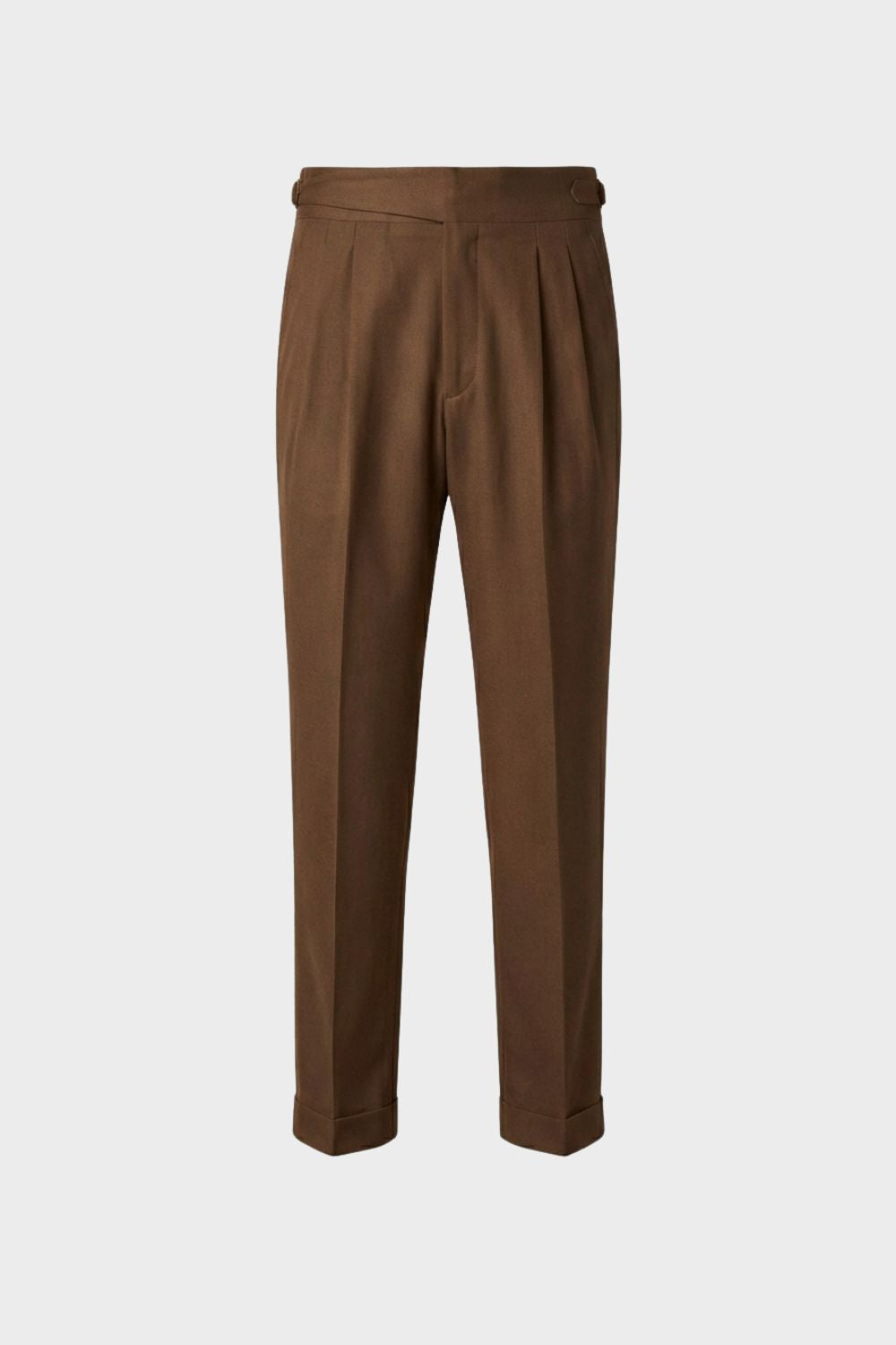 Men's High Waist Straight Cut Pleated Trousers
