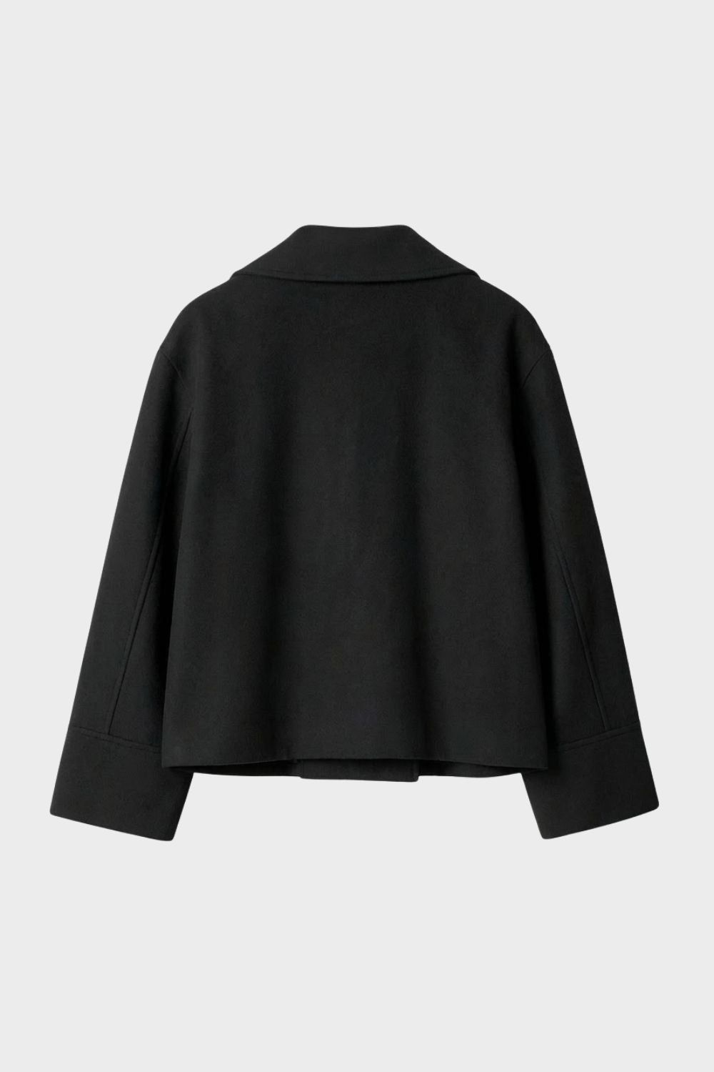 Women's Notched Collar Short Jacket with Button Placket