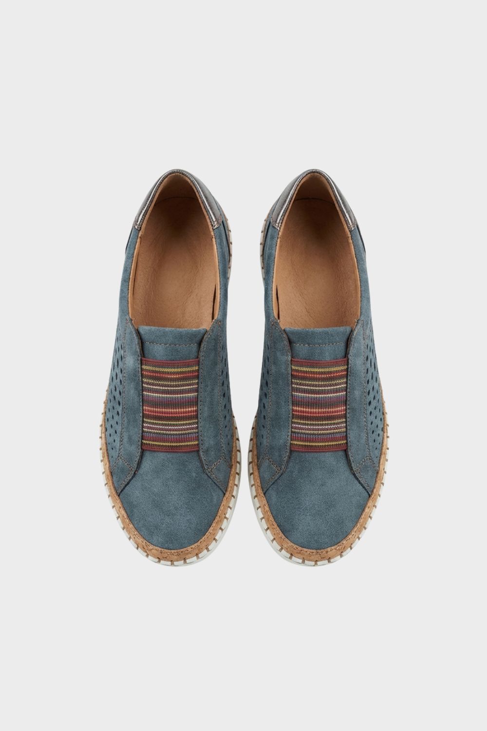 Women's Slip-On Shoes with Elastic Insert & Perforated Design
