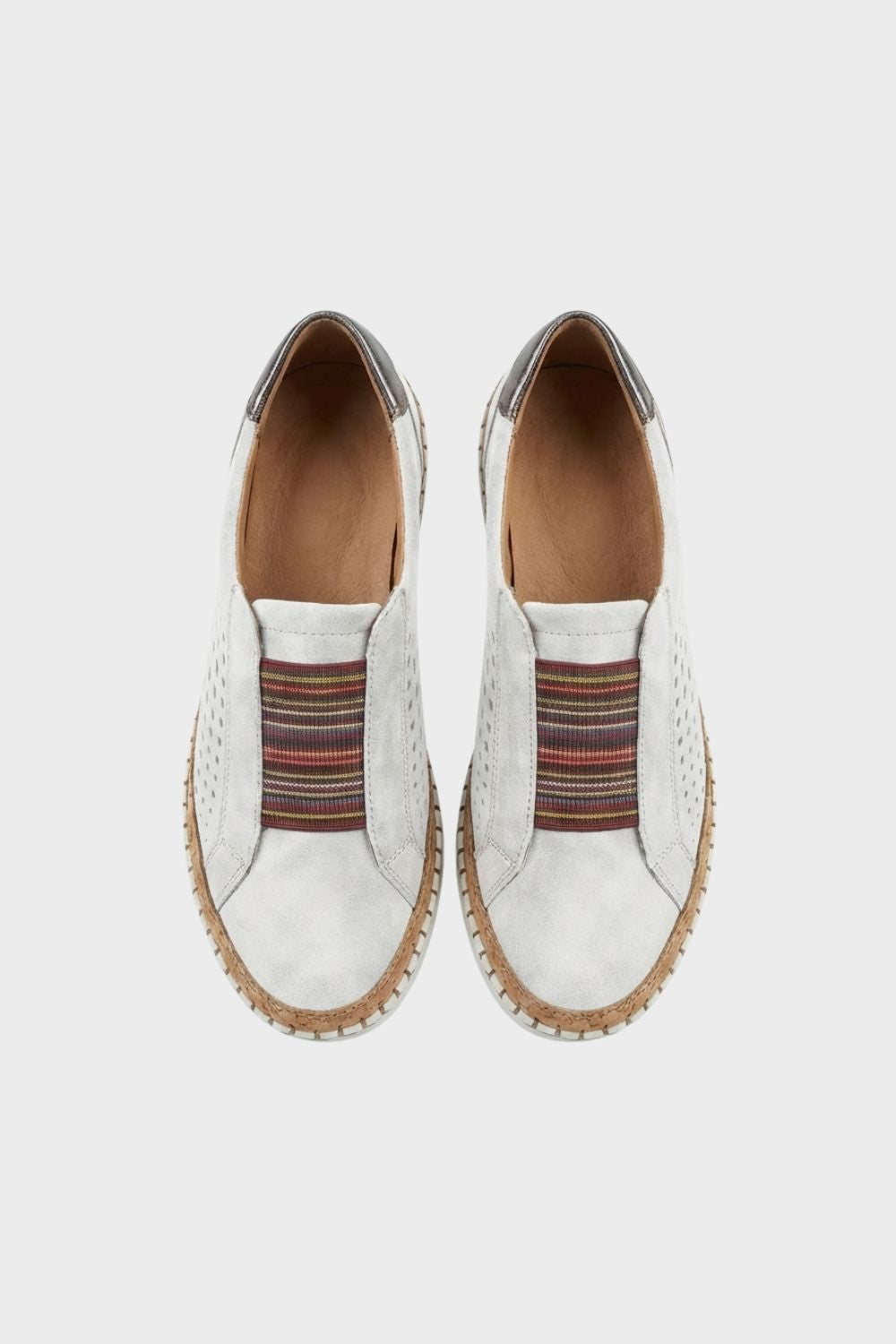 Women's Slip-On Shoes with Elastic Insert & Perforated Design