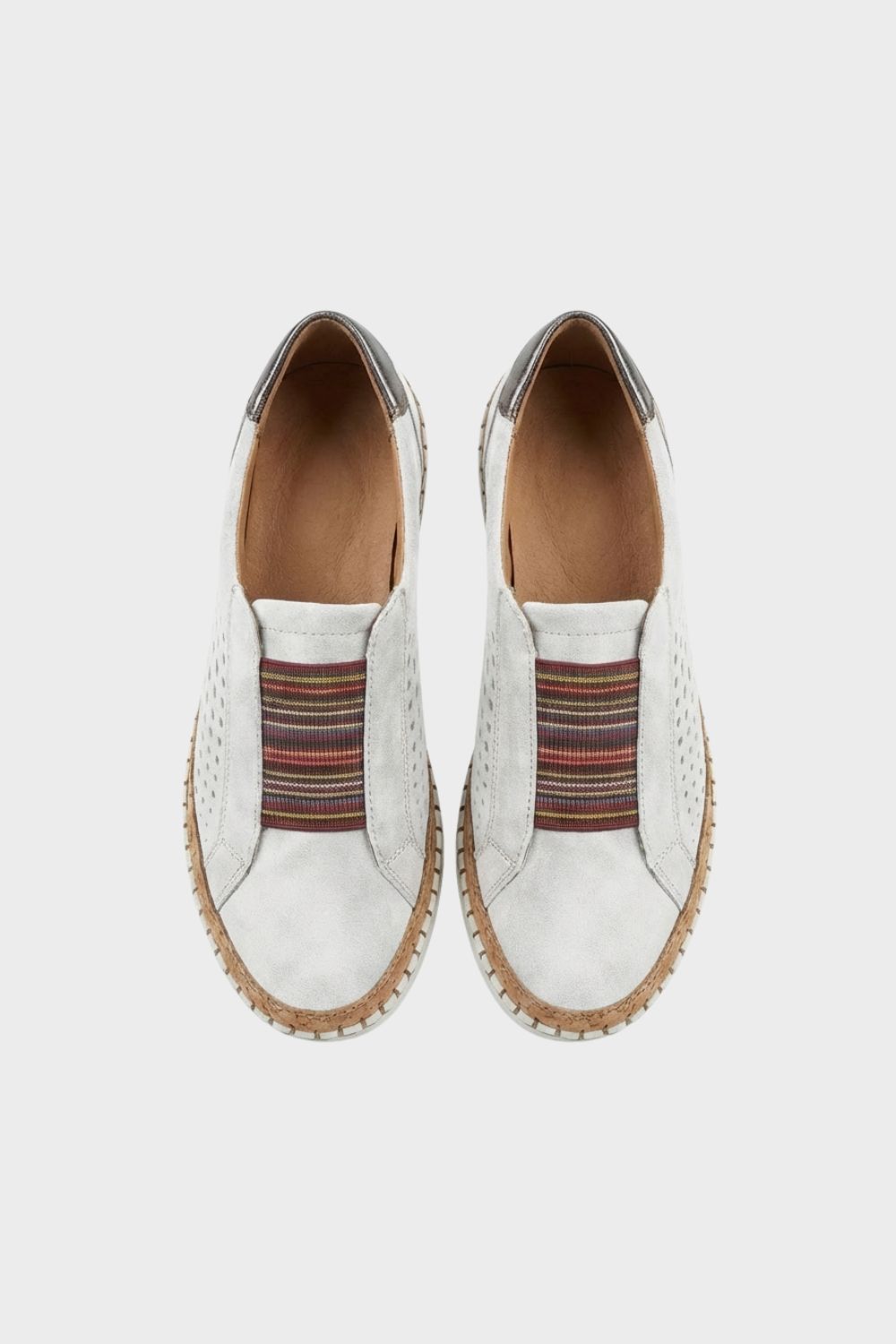 Women's Slip-On Shoes with Elastic Insert & Perforated Design
