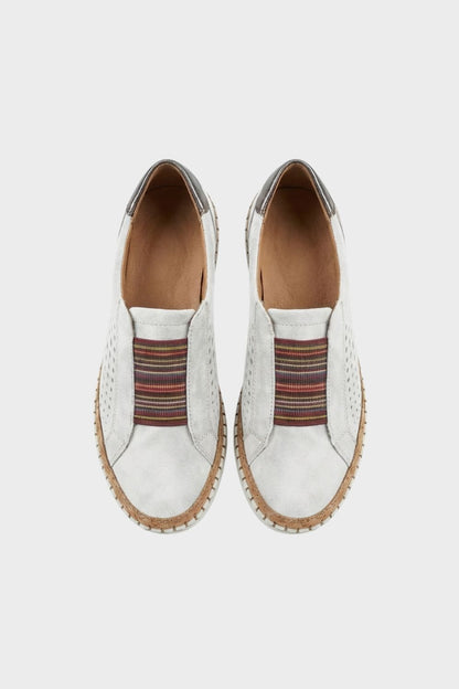 Women's Slip-On Shoes with Elastic Insert & Perforated Design
