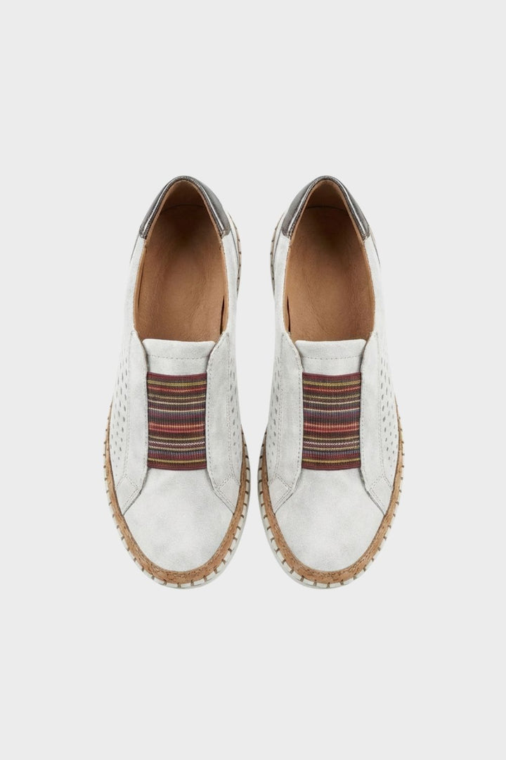 Women's Slip-On Shoes with Elastic Insert & Perforated Design