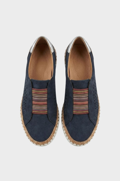 Women's Slip-On Shoes with Elastic Insert & Perforated Design