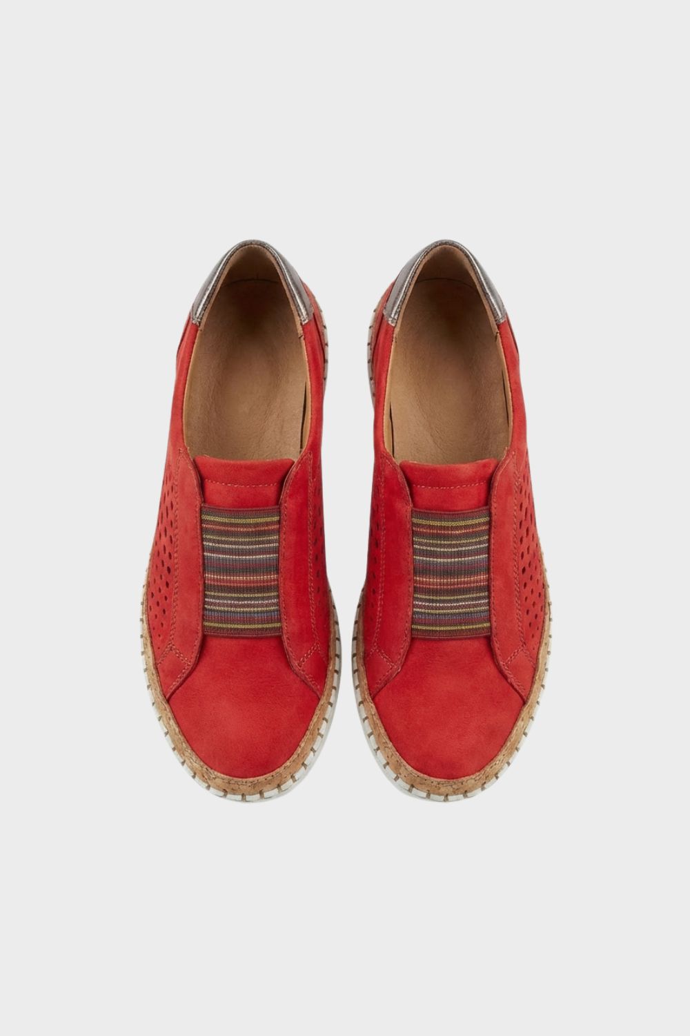 Women's Slip-On Shoes with Elastic Insert & Perforated Design