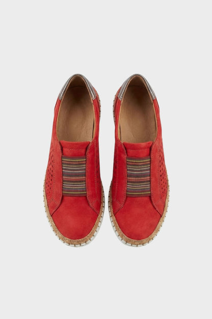 Women's Slip-On Shoes with Elastic Insert & Perforated Design
