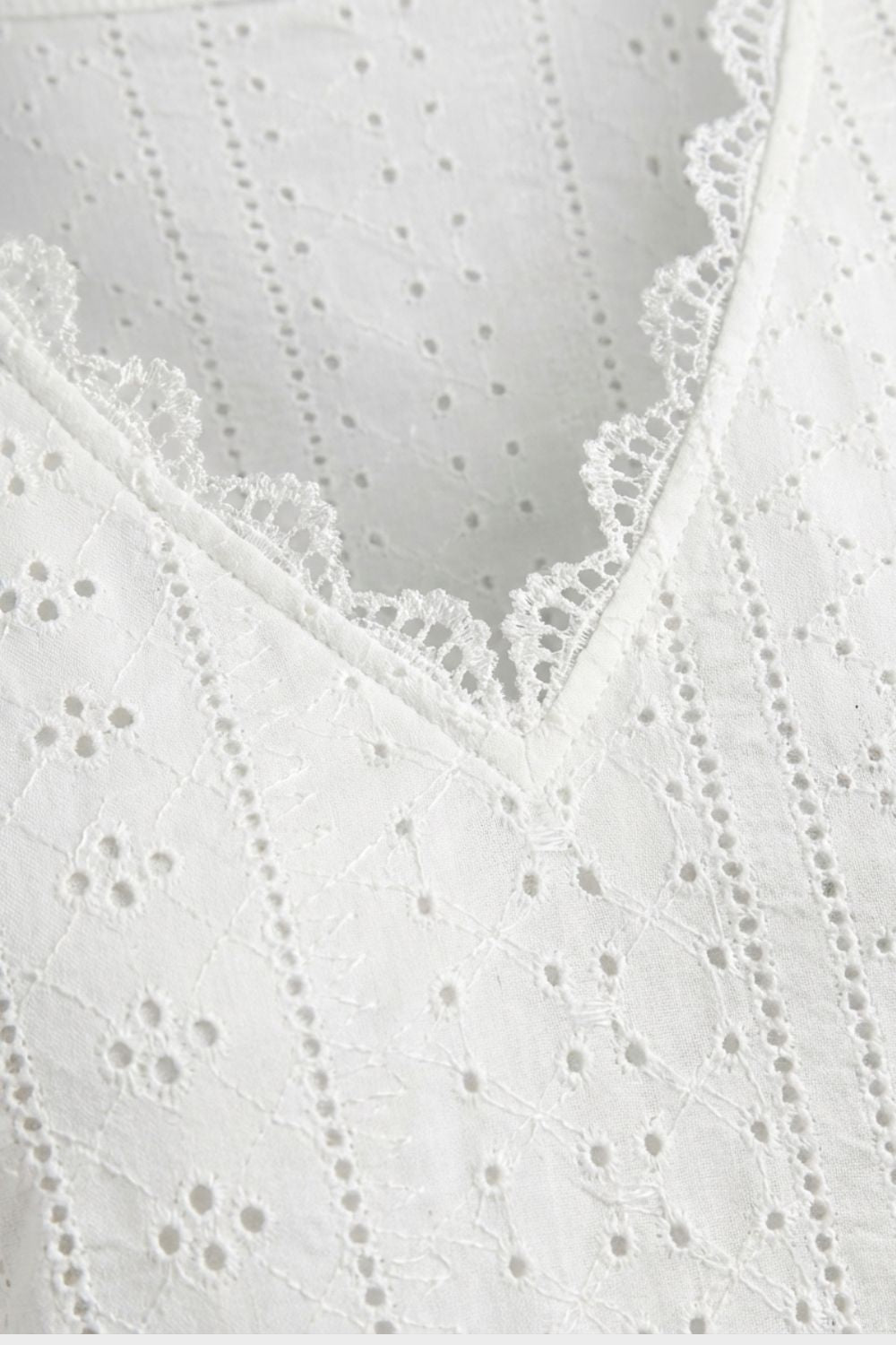 Women's V-Neck Long Sleeve Blouse with Lace Pattern
