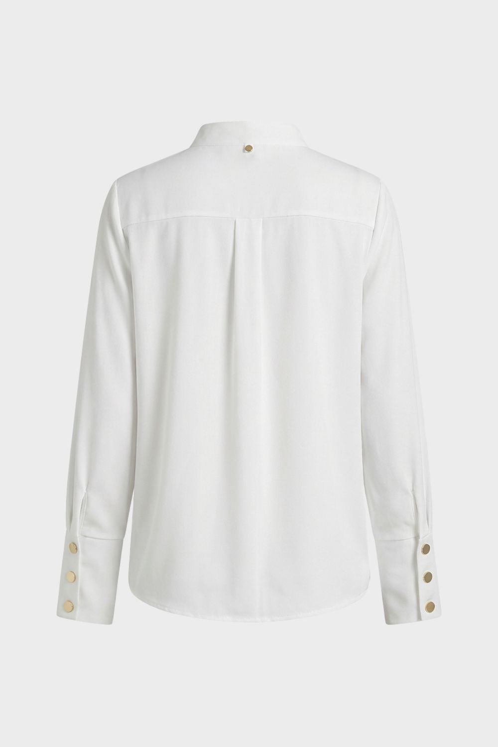 Women's Long Sleeve Blouse with Stand-Up Collar and Button Placket