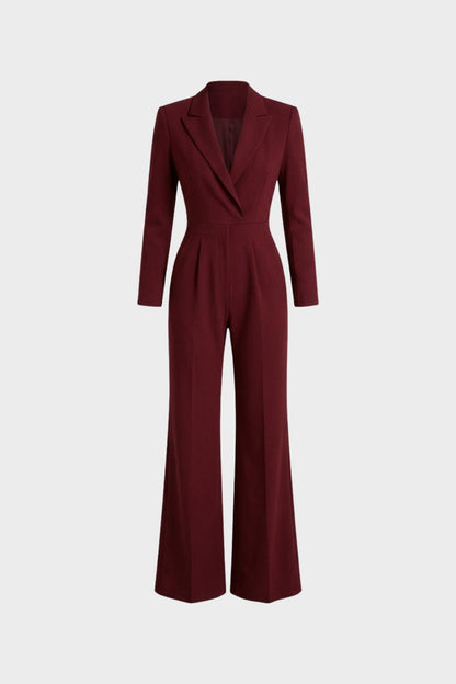 Elegant Bordeaux Wide-Leg Jumpsuit for Women