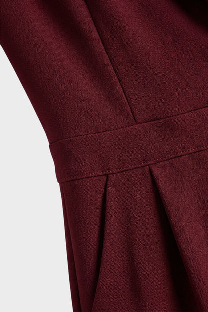 Elegant Bordeaux Wide-Leg Jumpsuit for Women