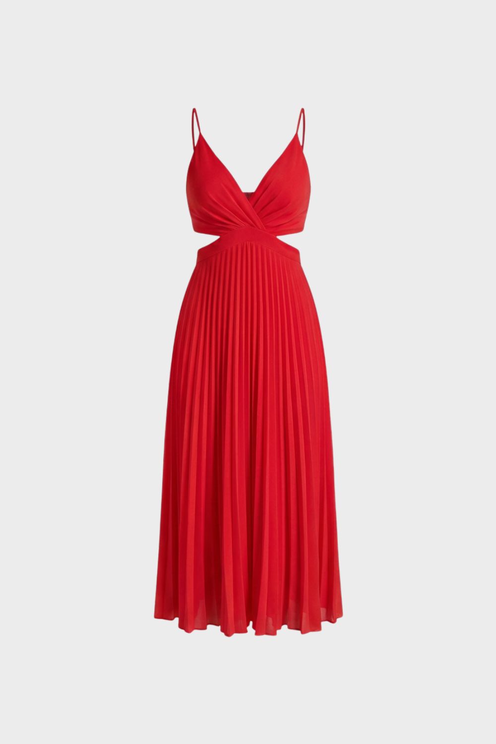 Pleated V-Neck Maxi Dress for Women