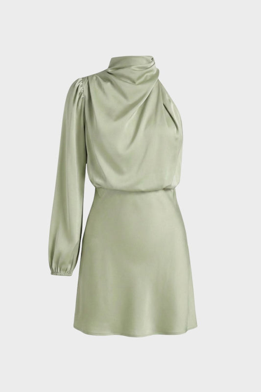 Women's Long Sleeve Stand-Up Collar Dress