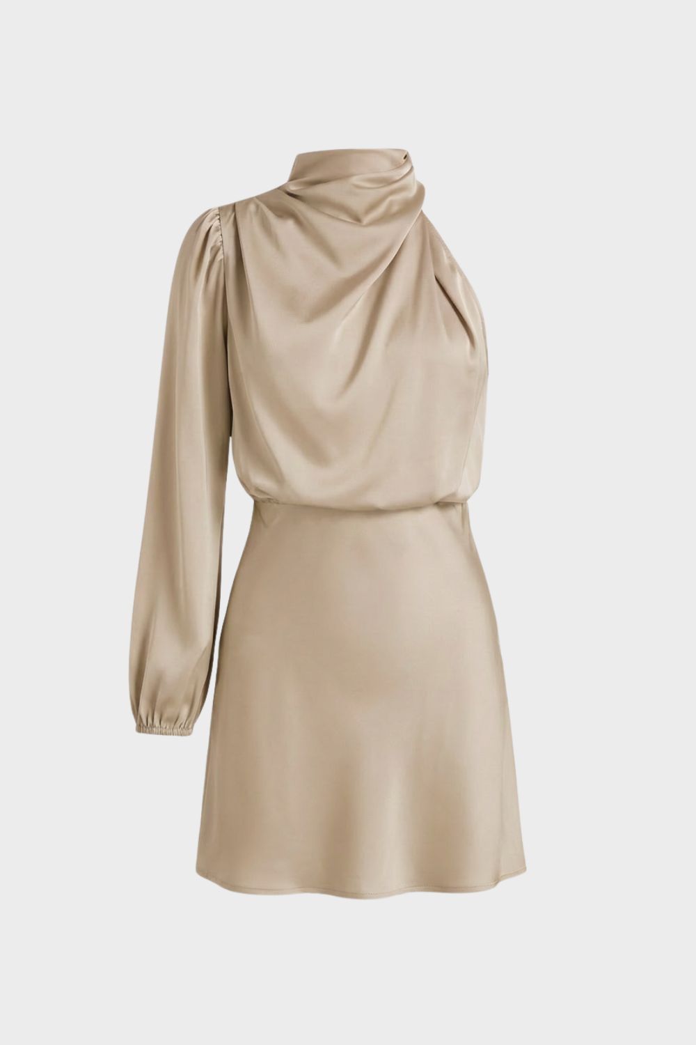 Women's Long Sleeve Stand-Up Collar Dress