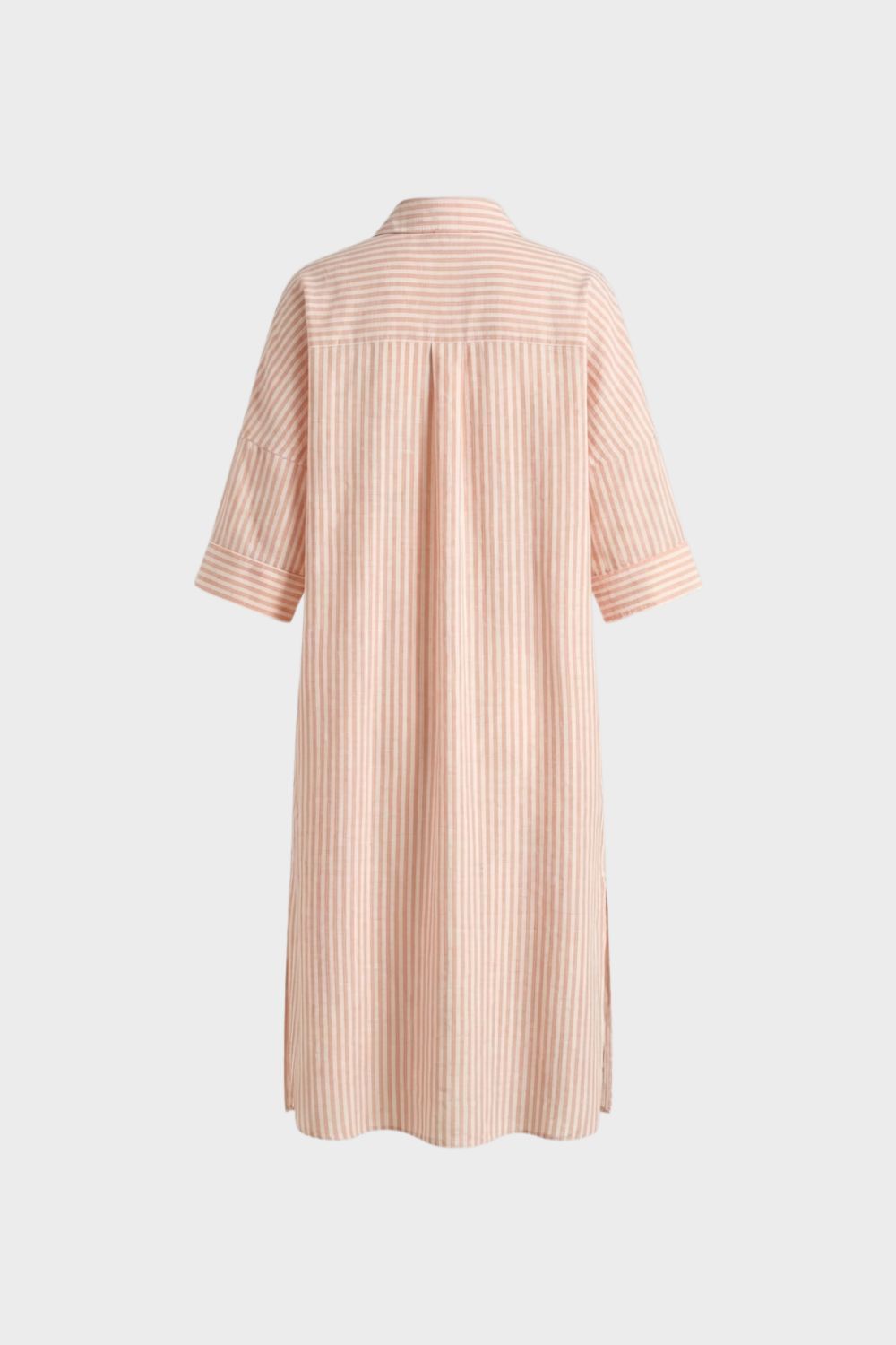 Women's Striped Shirt Dress with Button Placket
