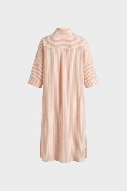 Women's Striped Shirt Dress with Button Placket