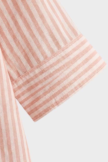 Women's Striped Shirt Dress with Button Placket