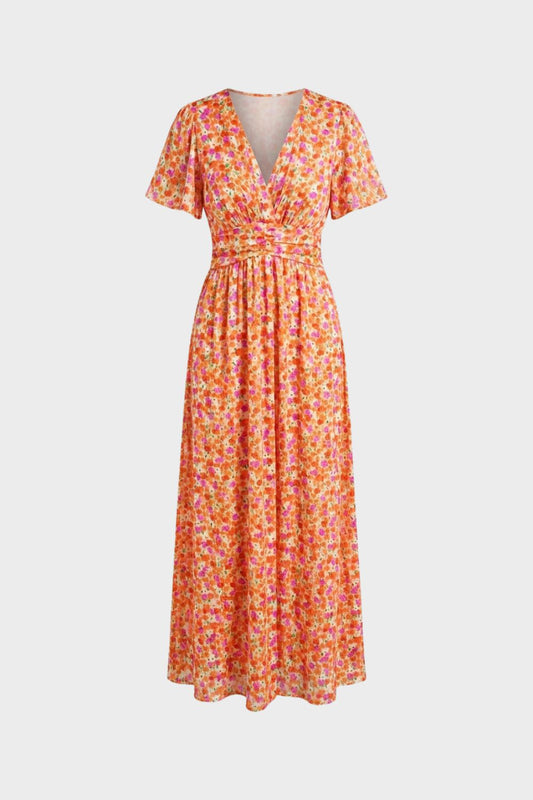 V-Neck Floral Maxi Dress for Women