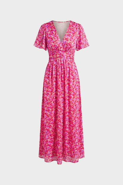 V-Neck Floral Maxi Dress for Women