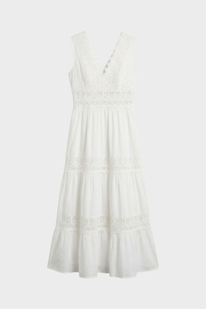 V-Neck Lace Maxi Dress for Women