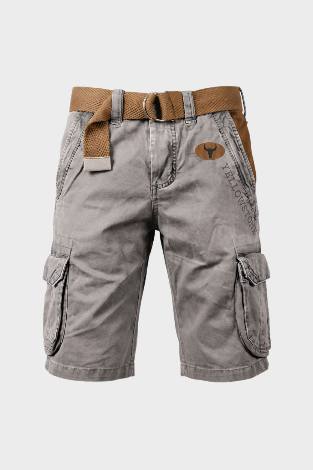 Men's Cargo Shorts with Pockets & Belt