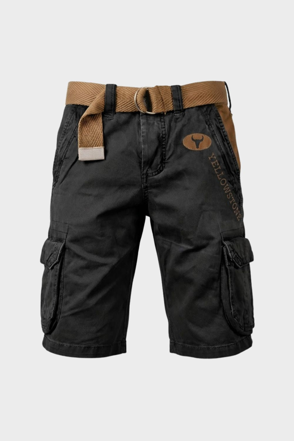 Men's Cargo Shorts with Pockets & Belt