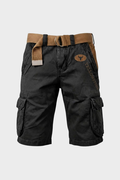 Men's Cargo Shorts with Pockets & Belt
