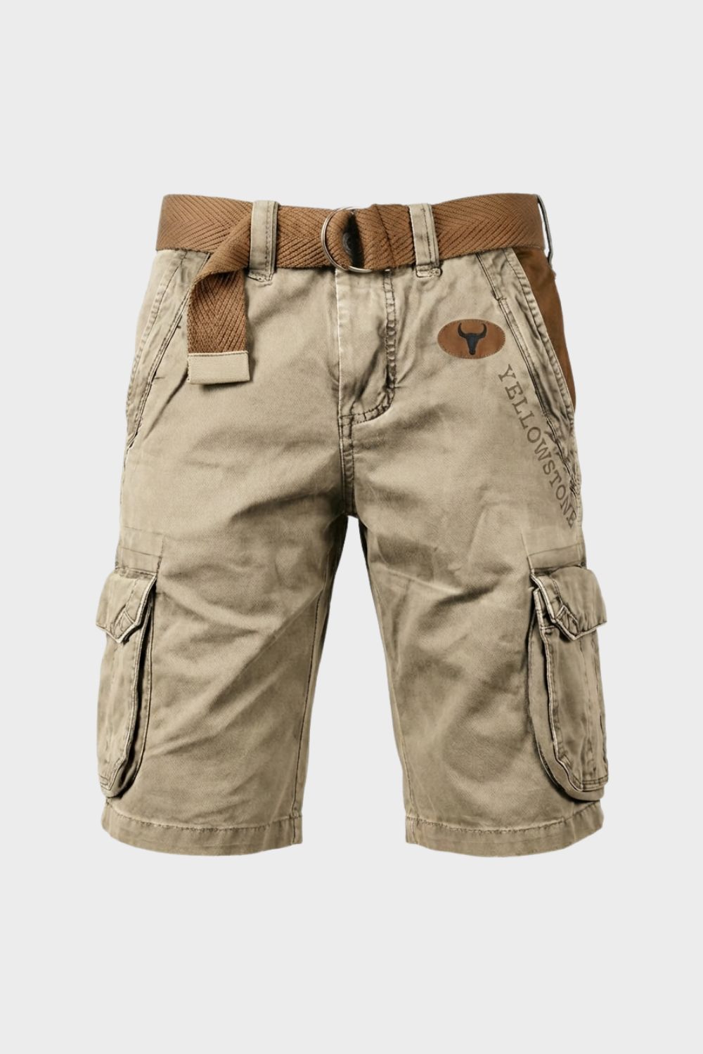 Men's Cargo Shorts with Pockets & Belt