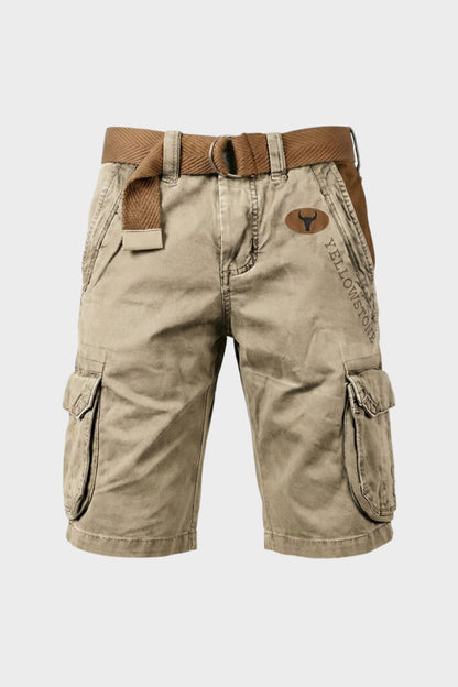 Men's Cargo Shorts with Pockets & Belt
