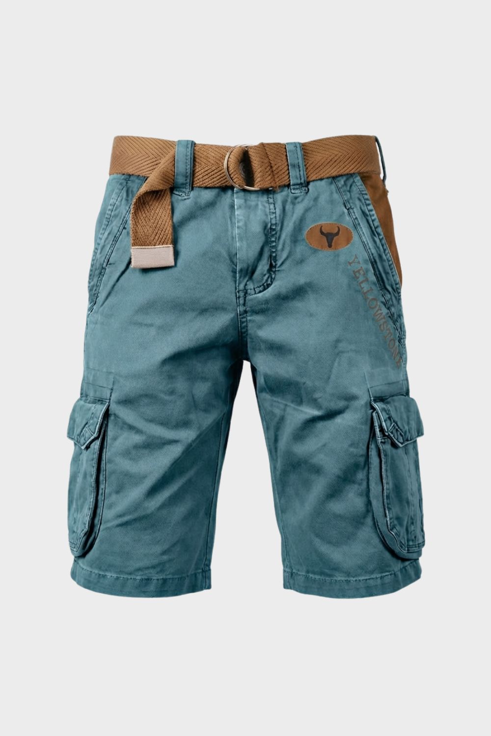 Men's Cargo Shorts with Pockets & Belt