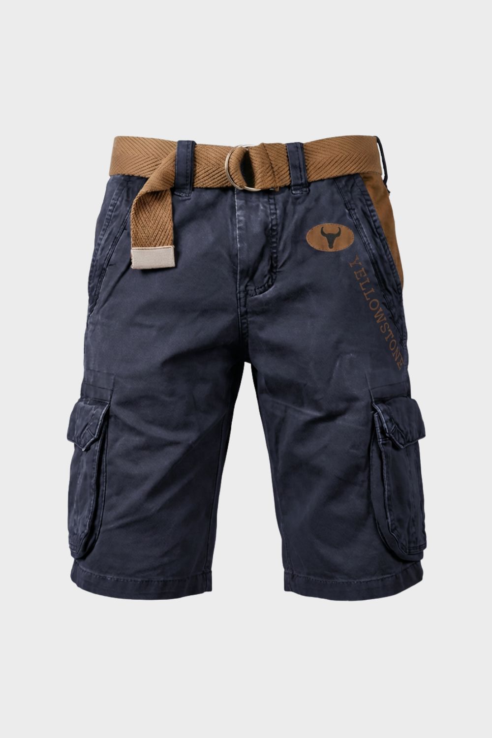 Men's Cargo Shorts with Pockets & Belt