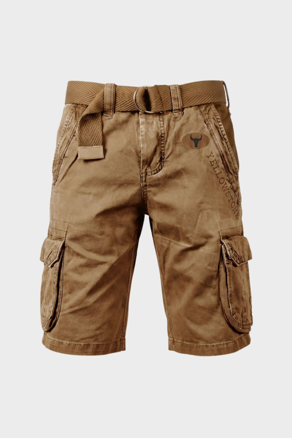Men's Cargo Shorts with Pockets & Belt