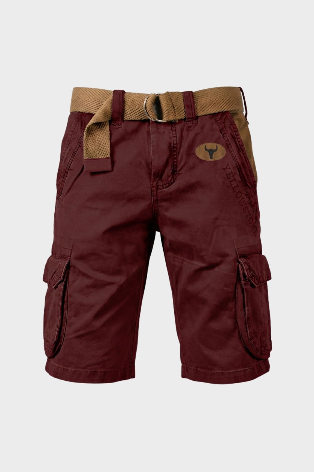 Men's Cargo Shorts with Pockets & Belt