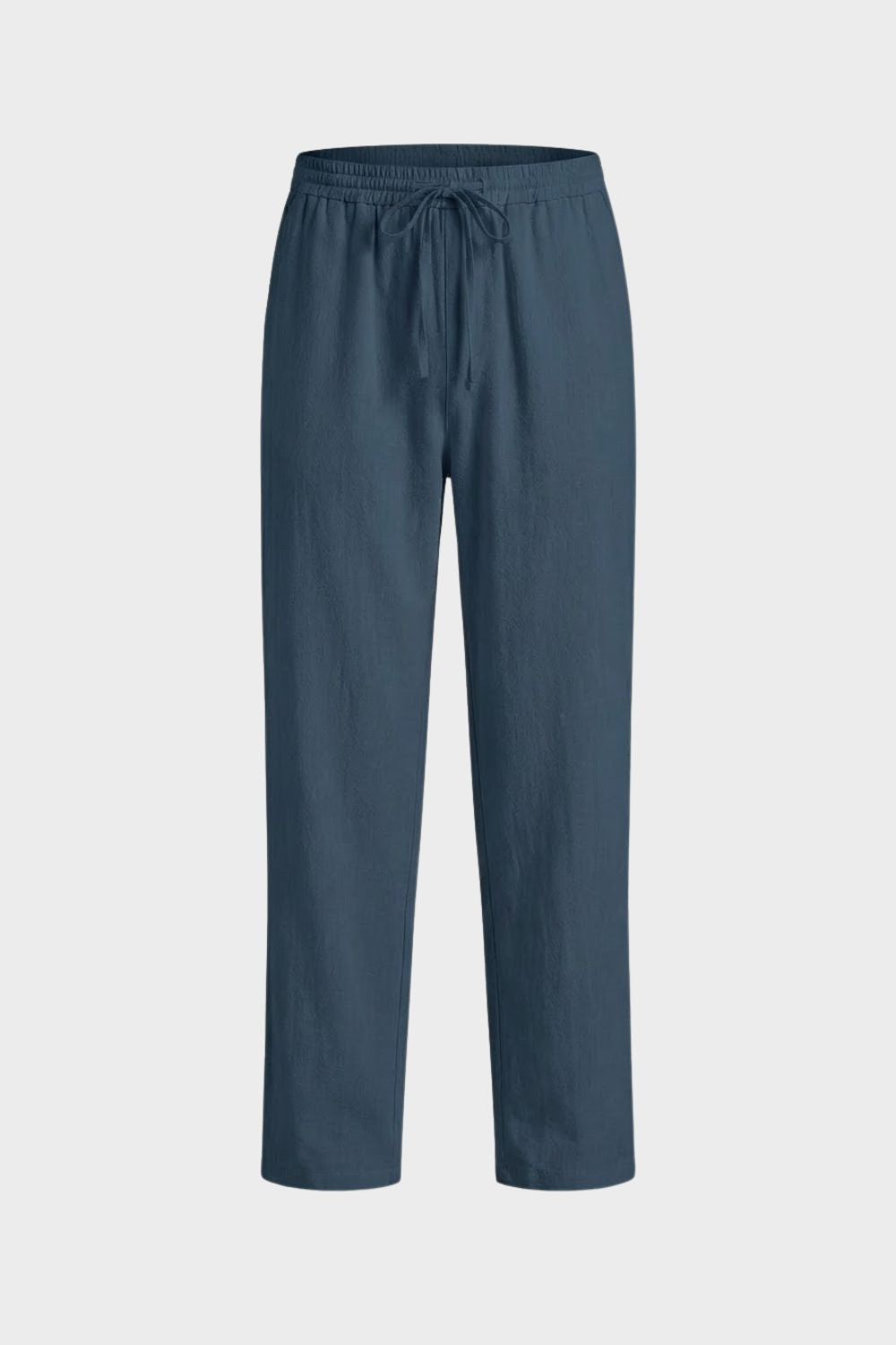 Men's Linen Trousers with Elastic Waist and Drawstring