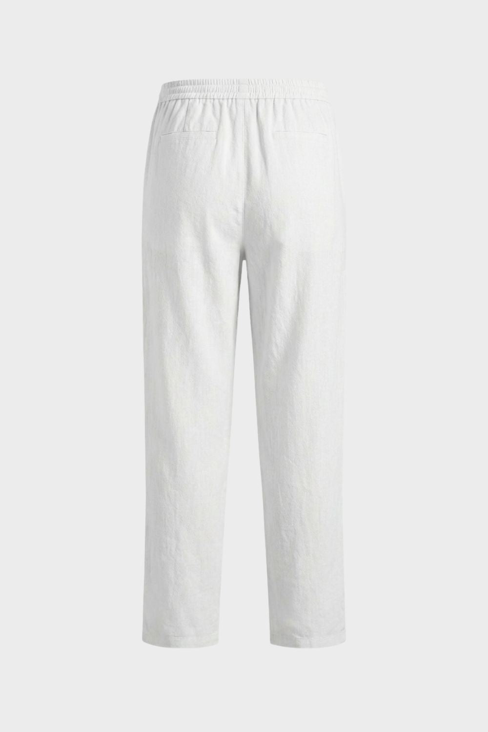 Men's Linen Trousers with Elastic Waist and Drawstring