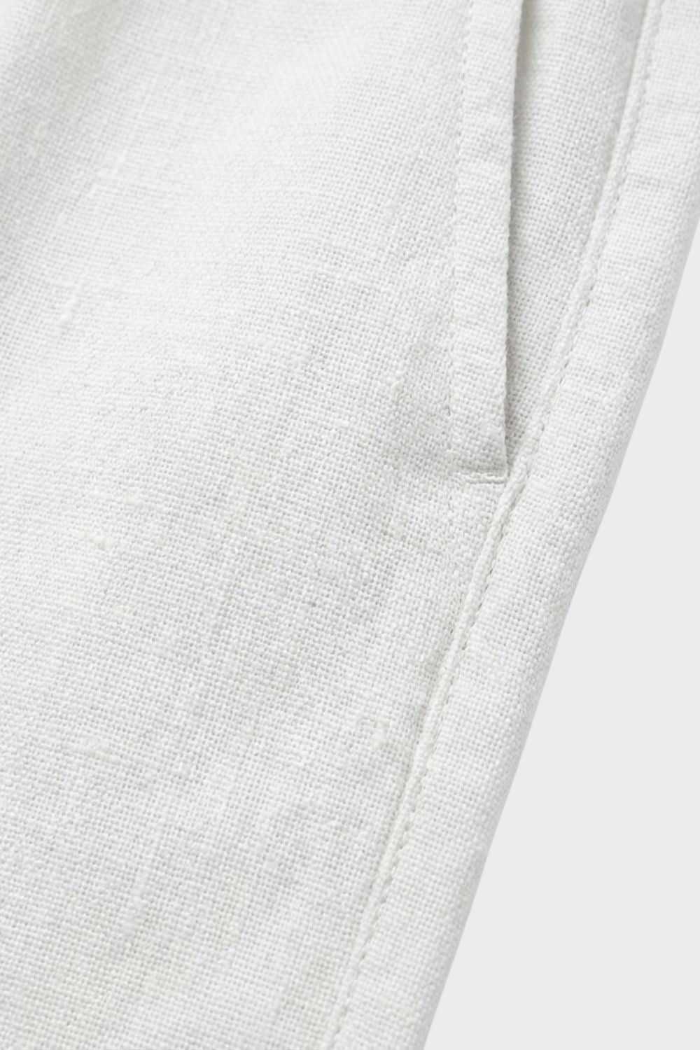 Men's Linen Trousers with Elastic Waist and Drawstring