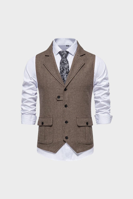 Men's Waistcoat with Buttons and Pockets