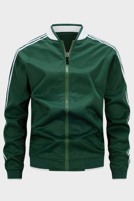 Men's Zip-Up Training Jacket with Stand-Up Collar