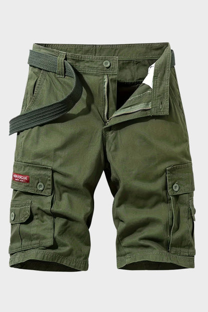 Men's Cargo Shorts with Pockets & Belt