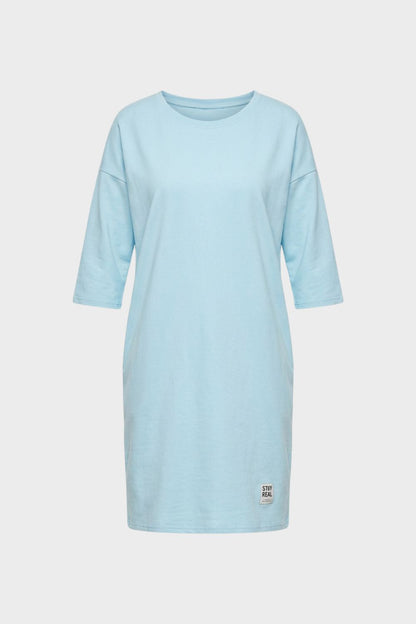 Women's Round Neck 3/4 Sleeve Jersey Dress