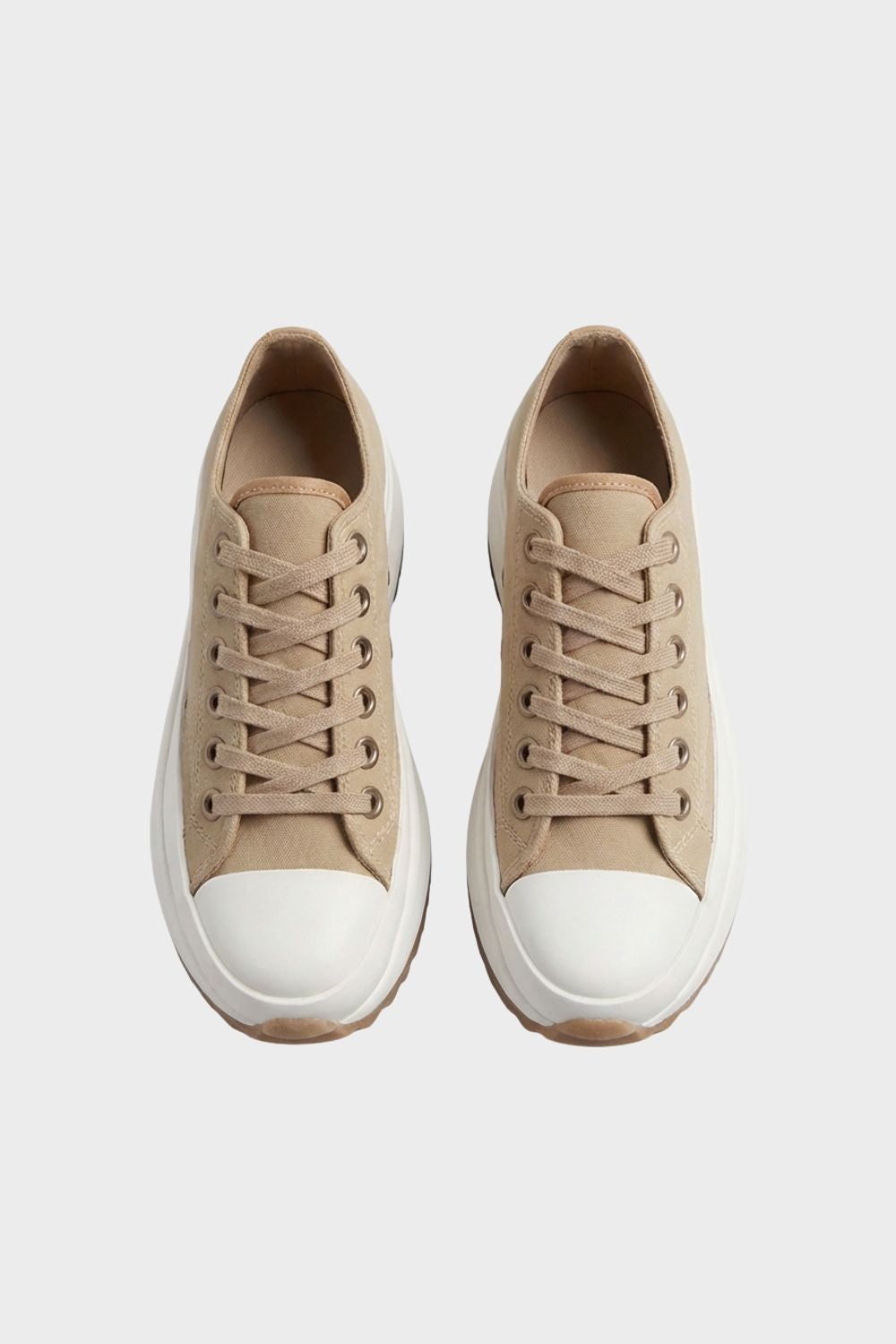 Women's Laced Low Top Sneakers with Rubber Cap