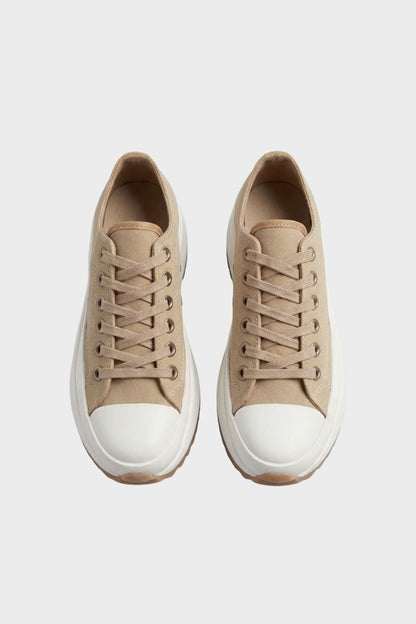 Women's Laced Low Top Sneakers with Rubber Cap