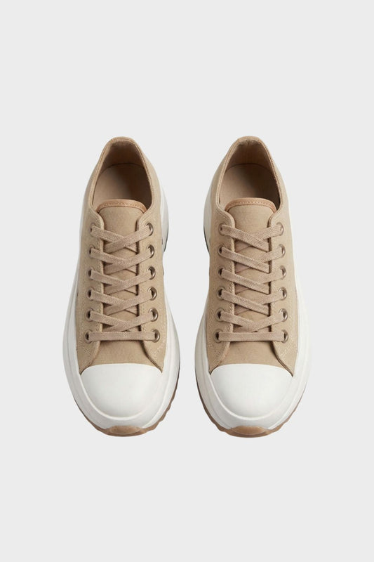 Women's Laced Low Top Sneakers with Rubber Cap