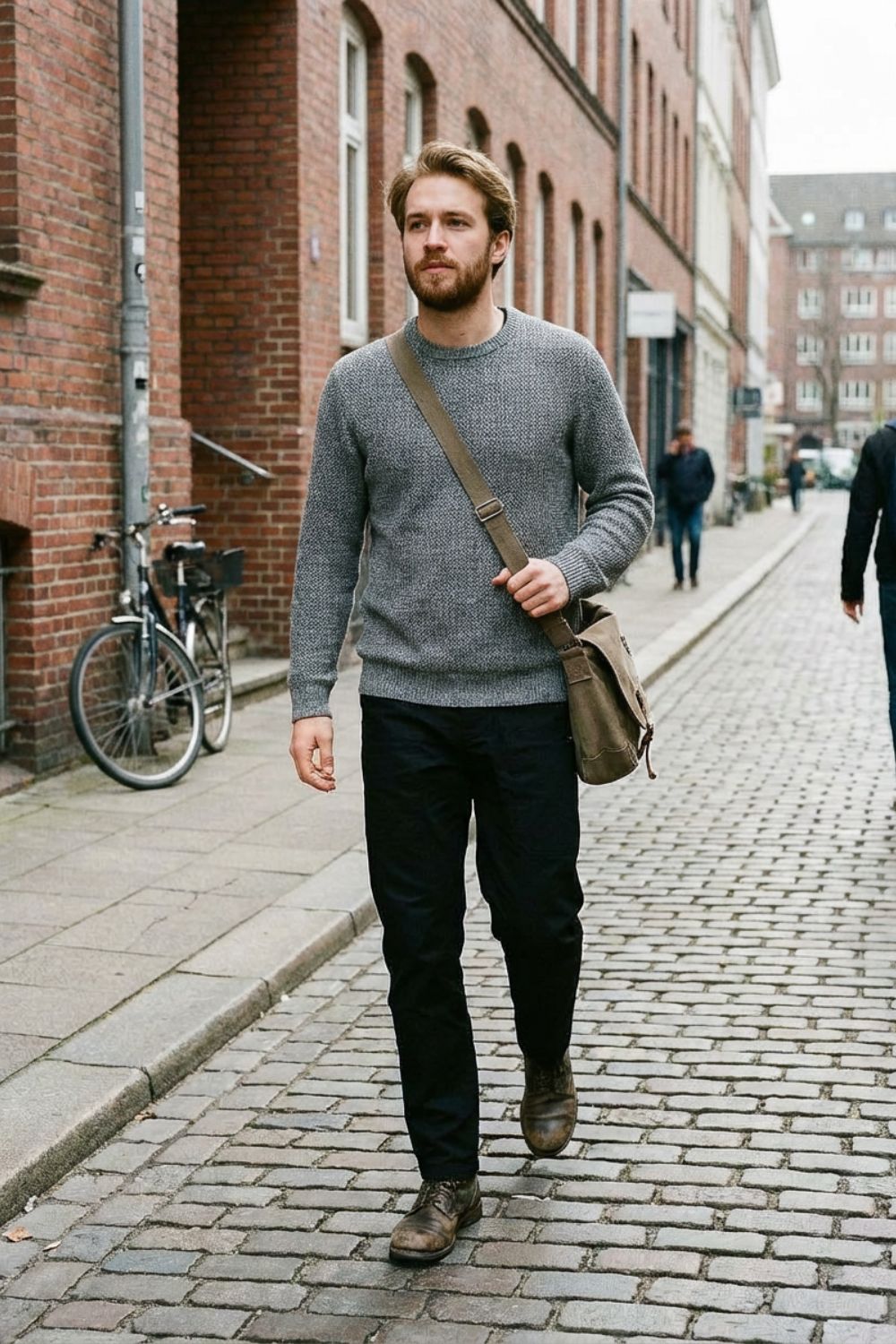 Men's Slim Fit Trousers with Pockets